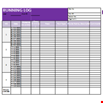 Simple Running Log example document template