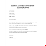 Interior Architect cover letter example document template