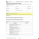 Student Progress Report: Simple Research Project example document template