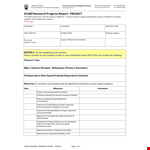 Student Progress Report: Simple Research Project example document template 