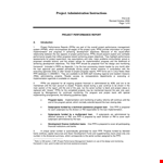 Project performance example document template 