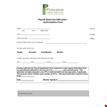 Payroll Deduction Authorisation Form Template example document template