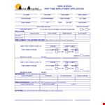 Employment Application Template - School, Experience, Employment & Volunteer example document template 