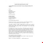 Doctor Appointment Letter In Pdf example document template 