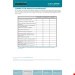 Competitor Analysis Worksheet example document template