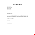 Follow Up Message Email example document template 