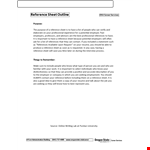Employer Reference Sheet - Free Reference Page Template example document template