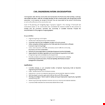 Civil Engineer Intern Description example document template