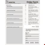 Order Form for Event Videography | Samarketing Videography example document template