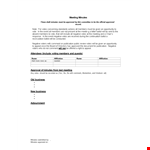 Effective Meeting Minutes Template - Simplify Your Meetings example document template