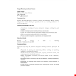 Sales Marketing Coordinator Resume example document template