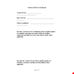 School Event Report example document template