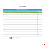 Root Cause Analysis Template - Identify Possible Causes and Create Hypotheses example document template