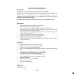 Pizza Chef Job Description example document template