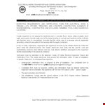 Electrical inspection example document template