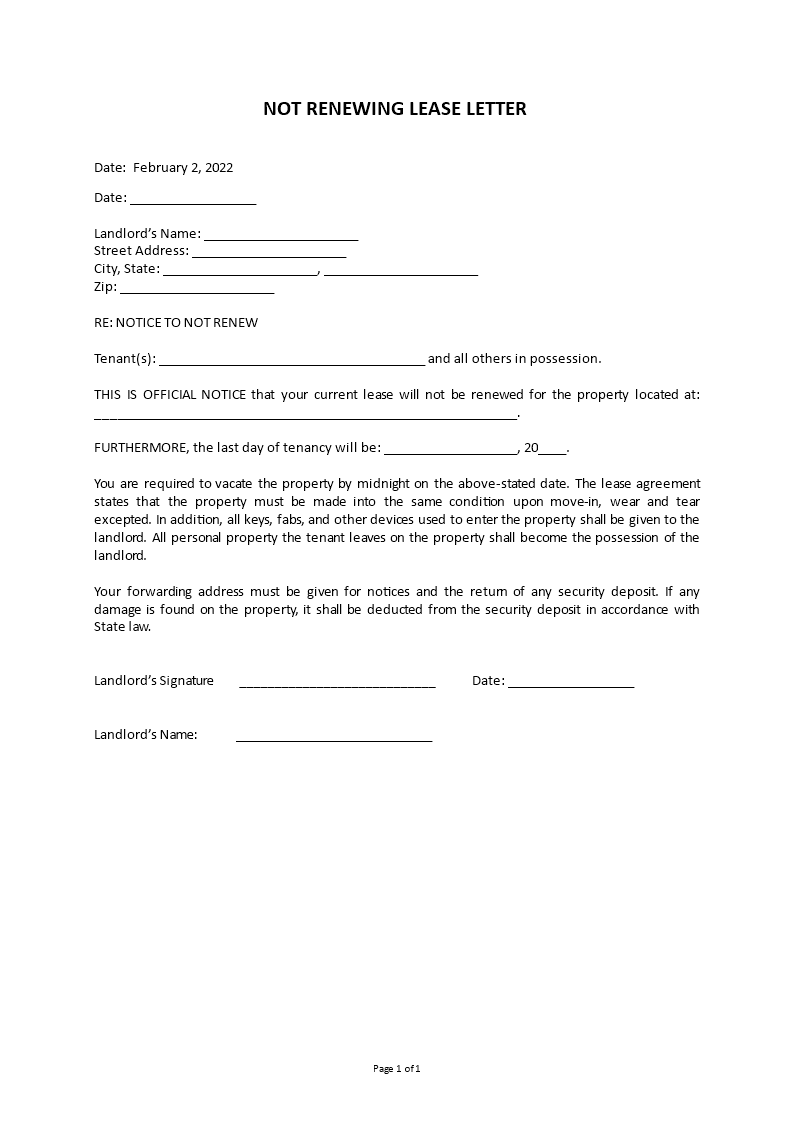 lease non-renewal letter 