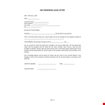 Lease Non-Renewal Letter  example document template