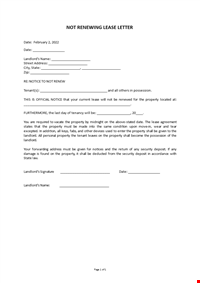 Lease Non-Renewal Letter 