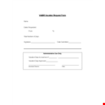 Request Vacation with our Easy-to-Use Vacation Request Form example document template