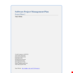Software Project Management Plan Example example document template