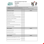 Kindergarten Progress Report Comment example document template