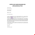 Entry Level Web Designer Application Letter example document template 