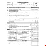 Profit and Loss Form for Business: Instructions example document template