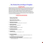 Market Research Report Template example document template