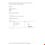 Sample Medical Store example document template