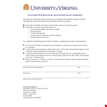 Volunteer Non Disclosure And Confidentiality Agreement example document template