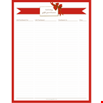Holiday Gift Purchase List Template example document template