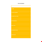Short Use Case Template | Download Use Case Template example document template