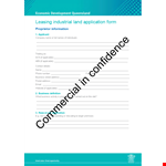 Industrial Land Lease Application Form example document template