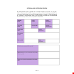 Internal Job Interview Questions example document template