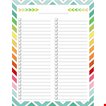 Colorful Printable Checklist Template example document template