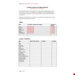 Rented Property Inventory example document template