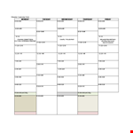 Excel Weekly Class Schedule Template example document template