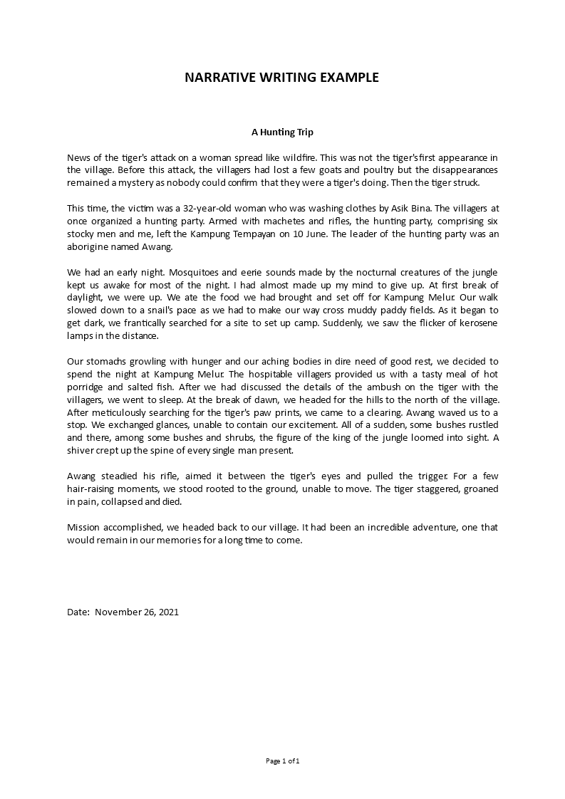 narrative writing examples Main Image narrative writing examples template