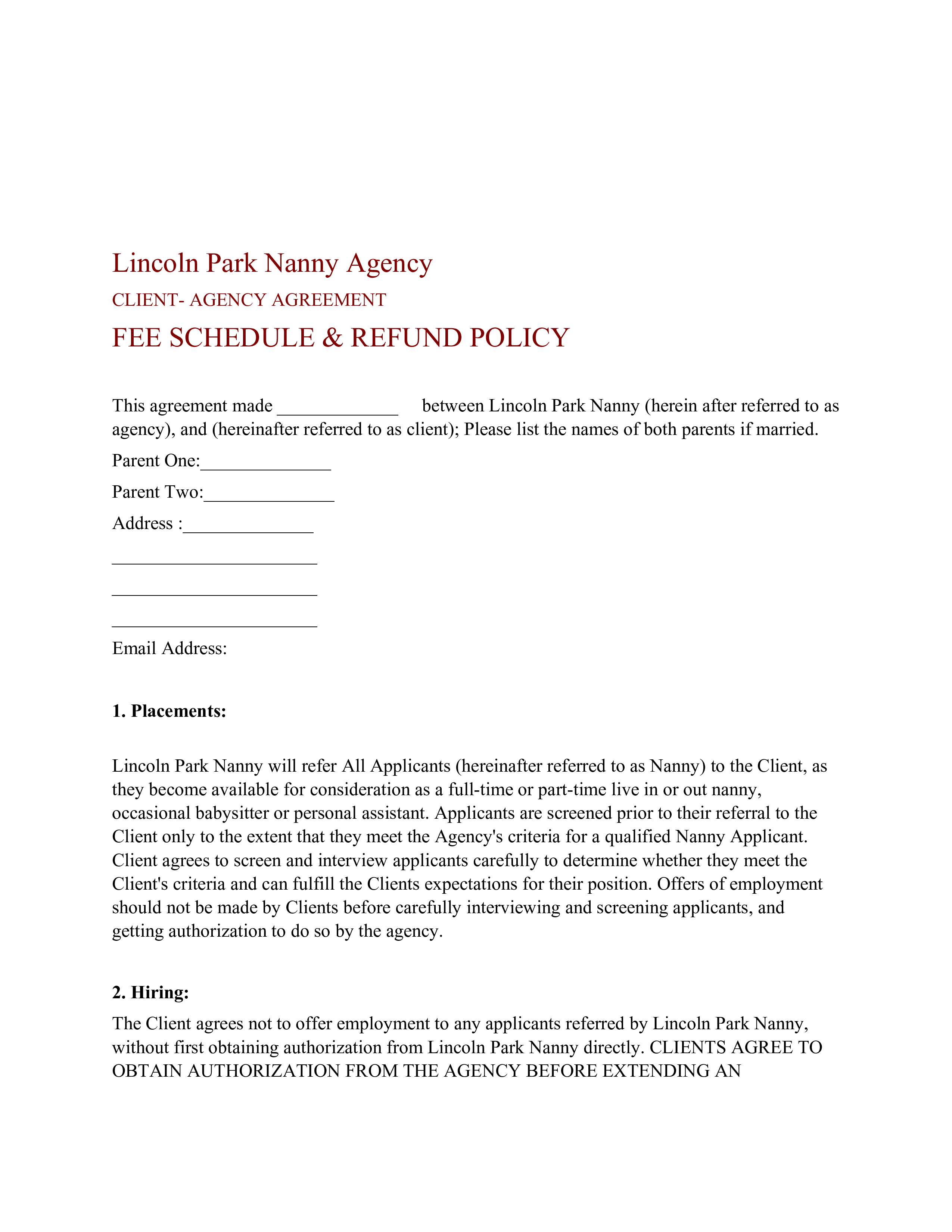 Nanny Agency Contract Template Client Nanny Agency Lincoln Nanny Agency Contract Template Client Nanny Agency Lincoln