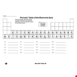 Download Printable Periodic Table with Atomic Elements and Blanks for Free example document template