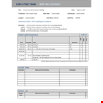 Executive Team Agenda example document template