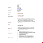 Legal Secretary Resume example document template