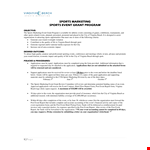 Sports Event Grant Program example document template 