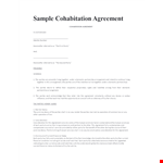 Cohabitation Agreement example document template
