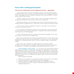 Grant Proposal Template for Nonprofits - Section Grant Proposal Sample example document template