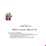 Beautiful Wedding Program Template - Customizable & Printable example document template