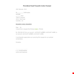 Provident Fund Transfer Letter Format example document template 