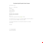 Provident Fund Transfer Letter Format example document template