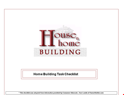 House Construction To-Do List Template | Easily Manage Tasks and Assignments