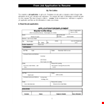 Printable Job Application Resume example document template